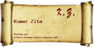 Kumer Zita névjegykártya